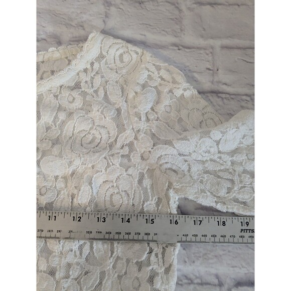 LC Lauren Conrad Sheer Runway Collection Peplum White Lace Top Small Bridal - Picture 5 of 8